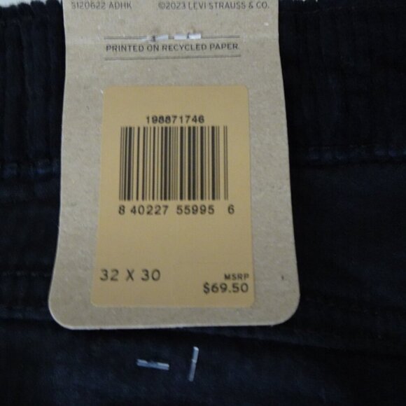 Levi's Corduroy Jeans Women's Size 32x30 Black Cords Tapered Boyfriend - Picture 8 of 10